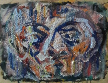 Malerei mit dem Titel "devant miroir h" von Sam Keusseyan, Original-Kunstwerk, Acryl