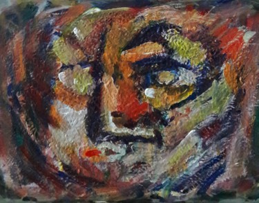 Painting titled "silence u" by Sam Keusseyan, Original Artwork, Acrylic