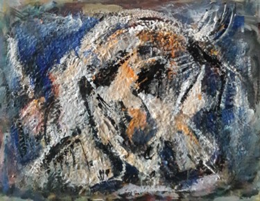 Malerei mit dem Titel "il joue Ares" von Sam Keusseyan, Original-Kunstwerk, Acryl