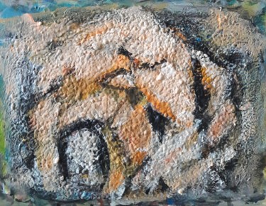 Pintura intitulada "taureau sus soleil" por Sam Keusseyan, Obras de arte originais, Acrílico