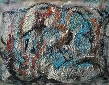 Painting titled "enfermé 4" by Sam Keusseyan, Original Artwork, Acrylic
