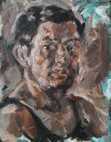 Peinture intitulée "Autoportrait d'arti…" par Sam Keusseyan, Œuvre d'art originale, Acrylique