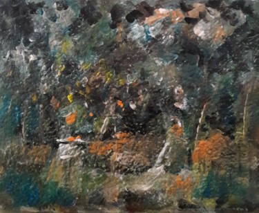 Malerei mit dem Titel "forêt noir" von Sam Keusseyan, Original-Kunstwerk, Acryl