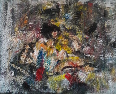 Painting titled "femme assise  ccgft…" by Sam Keusseyan, Original Artwork, Acrylic