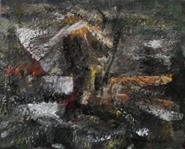 Malerei mit dem Titel "village noir" von Sam Keusseyan, Original-Kunstwerk, Acryl