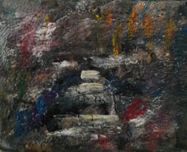 Pittura intitolato "paysage abstrait" da Sam Keusseyan, Opera d'arte originale, Acrilico