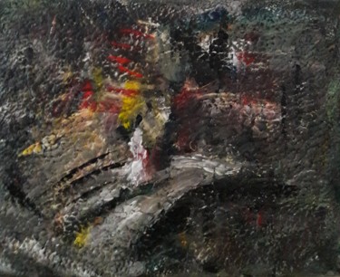 Malerei mit dem Titel "femme sur le pont…" von Sam Keusseyan, Original-Kunstwerk, Acryl