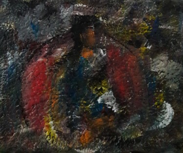 Malerei mit dem Titel "elle dans son boul" von Sam Keusseyan, Original-Kunstwerk, Acryl
