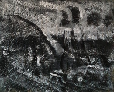 Malerei mit dem Titel "noir..nbkjiu" von Sam Keusseyan, Original-Kunstwerk, Acryl