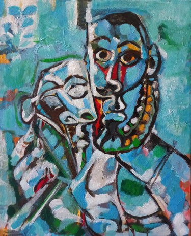 Malerei mit dem Titel "d'après Pablo " vou…" von Sam Keusseyan, Original-Kunstwerk, Acryl