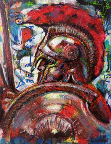 Peinture intitulée "" Gladiateur..moi m…" par Sam Keusseyan, Œuvre d'art originale, Acrylique