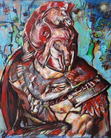 Peinture intitulée "" moi même Gladiate…" par Sam Keusseyan, Œuvre d'art originale, Acrylique