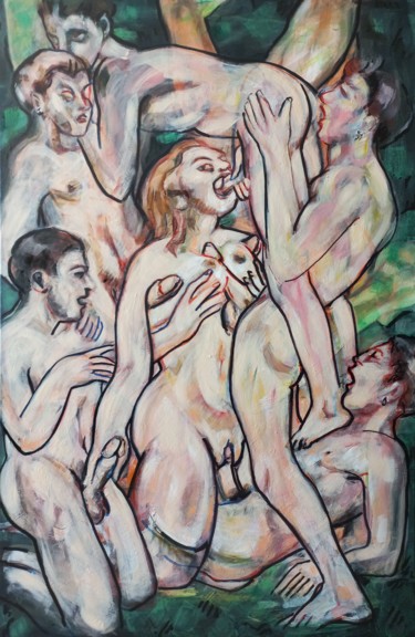 Painting titled "" la jeunesse "" by Sam Keusseyan, Original Artwork, Acrylic