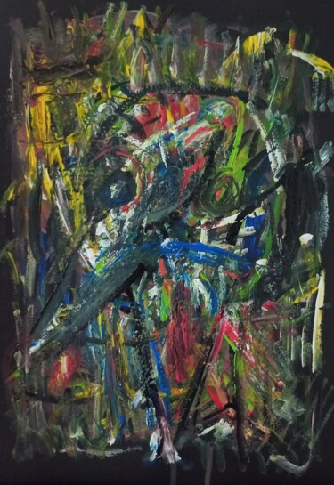 Painting titled "Un crie un oiseau..…" by Sam Keusseyan, Original Artwork, Acrylic