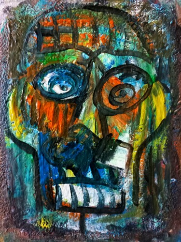 Painting titled "" la dernière homme…" by Sam Keusseyan, Original Artwork, Acrylic