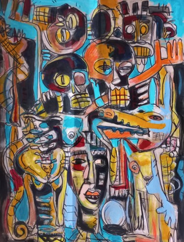 Pittura intitolato "" le droit de vivre…" da Sam Keusseyan, Opera d'arte originale, Acrilico