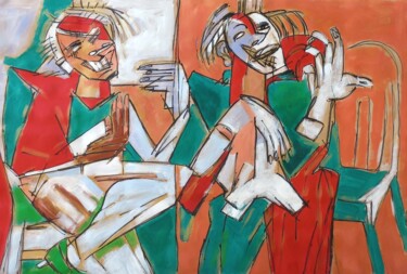 Pintura titulada "" les musiciens "" por Sam Keusseyan, Obra de arte original, Acrílico