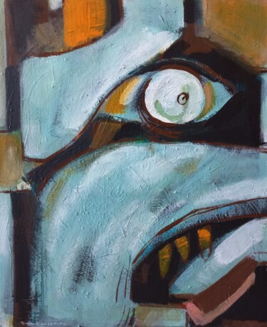 Pintura intitulada "" la peur.."" por Sam Keusseyan, Obras de arte originais, Acrílico