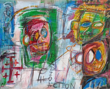 Malerei mit dem Titel "" radioaction..."" von Sam Keusseyan, Original-Kunstwerk, Acryl