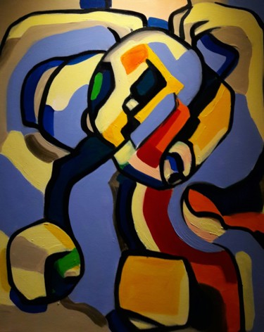 Schilderij getiteld "" Doubles visages "" door Sam Keusseyan, Origineel Kunstwerk, Acryl