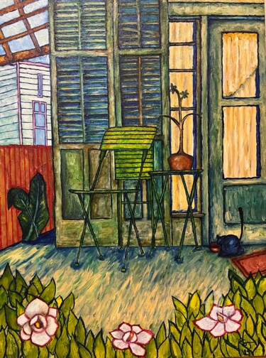 Painting titled "Pepperpop Gardens" by Sam Thomas, Original Artwork, Watercolor