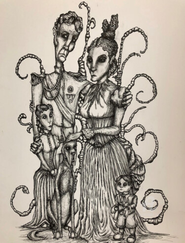 「Royals」というタイトルの描画 Sam Thomasによって, オリジナルのアートワーク, インク