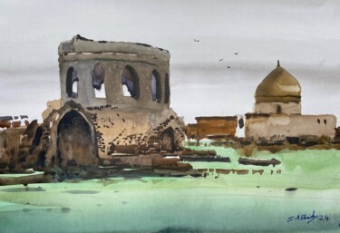 Pintura titulada "Ancient ruins" por Samar Alzaidy, Obra de arte original, Acuarela