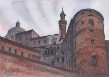 Peinture intitulée "Urbino, the birthpl…" par Samira Yanushkova, Œuvre d'art originale, Aquarelle