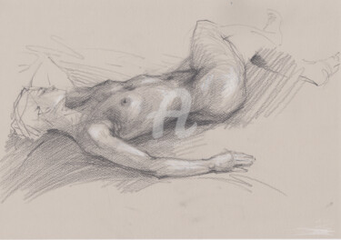 Zeichnungen mit dem Titel "Nude Erotic Art Dra…" von Samira Yanushkova, Original-Kunstwerk, Kohle