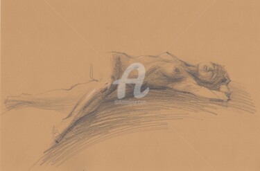 Dibujo titulada "Nude art #41" por Samira Yanushkova, Obra de arte original, Lápiz