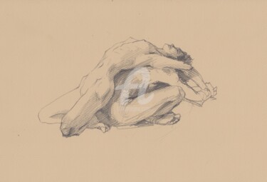 Drawing titled "Nude yoga art serie…" by Samira Yanushkova, Original Artwork, Pencil