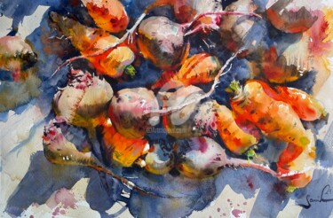 Peinture intitulée "Beet" par Samira Yanushkova, Œuvre d'art originale, Aquarelle