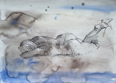 Dessin intitulée "Nude Erotic Art Dra…" par Samira Yanushkova, Œuvre d'art originale, Graphite