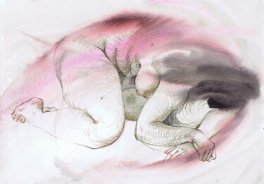 Disegno intitolato "Erotic art - Sensua…" da Samira Yanushkova, Opera d'arte originale, Acquarello