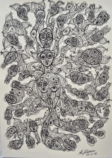 "LA VÉRITÉ ET LA LUM…" başlıklı Resim Salvador  Moreno tarafından, Orijinal sanat, Işaretleyici