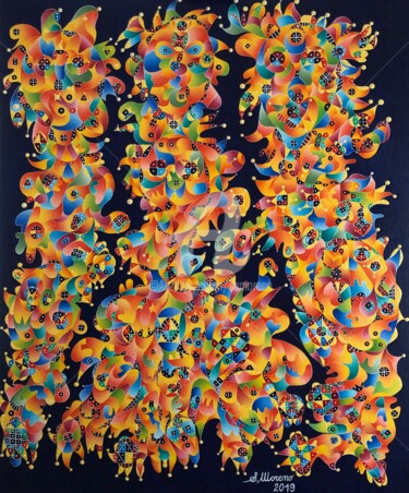 Картина под названием "NAÎTRE A L'ESPRIT P…" - Salvador  Moreno, Подлинное произведение искусства, Масло