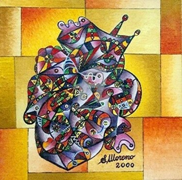 Painting titled "PARTAGER   C'EST  S…" by Salvador  Moreno, Original Artwork, Oil