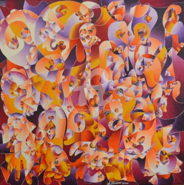 Peinture intitulée "MONADE ET ESPRIT" par Salvador  Moreno, Œuvre d'art originale, Huile