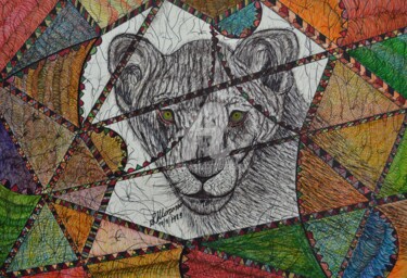 Tekening getiteld "LE LIONCEAU" door Salvador  Moreno, Origineel Kunstwerk, Anders