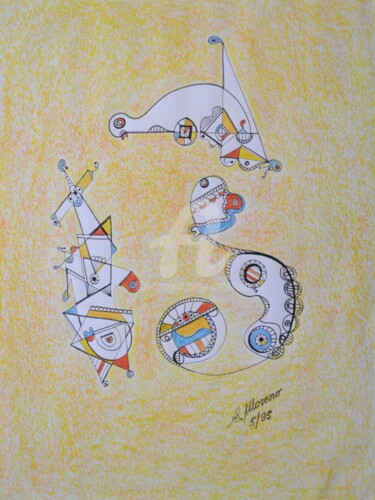 Dessin intitulée "LE 21eme SIECLE SPI…" par Salvador  Moreno, Œuvre d'art originale, Marqueur