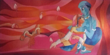 Painting titled "Forbidden Love" by Sampath Karunaratne, Original Artwork, Acrylic