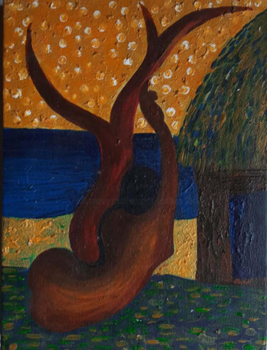 Painting titled "The female tree" by Sampath Koralage, Original Artwork, Acrylic