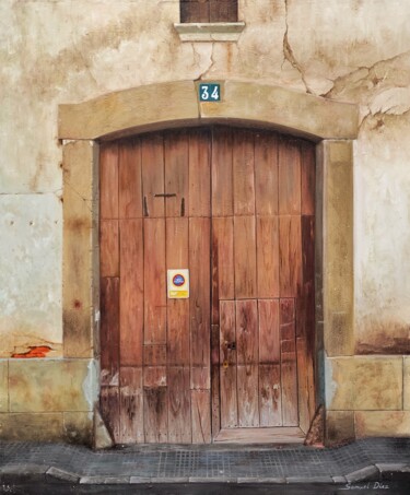 Pintura titulada "Puerta 2" por Samuel Díaz, Obra de arte original, Oleo
