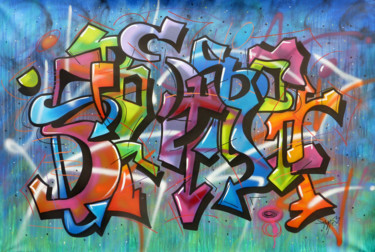 Schilderij getiteld ""Abstract "" door Saname, Origineel Kunstwerk, Graffiti