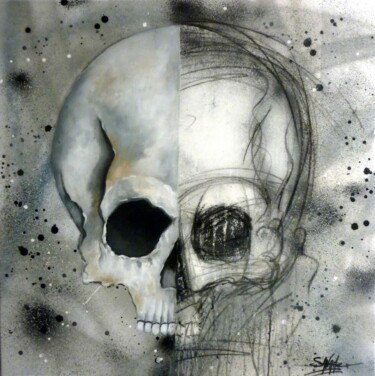 Peinture intitulée "Crâne n°2210" par Saname, Œuvre d'art originale, Acrylique Monté sur Châssis en bois