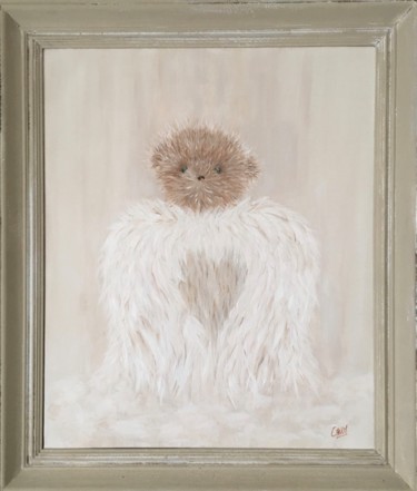 Peinture intitulée "L’ours à plumes" par Candy, Œuvre d'art originale, Acrylique Monté sur Châssis en bois