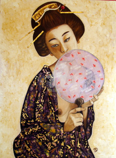 Painting titled "washi-geiko" by Sanderochefort, Original Artwork, Oil