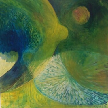 Peinture intitulée "Entre ciel et Terre" par Sandra Bédu, Œuvre d'art originale, Acrylique Monté sur Châssis en bois