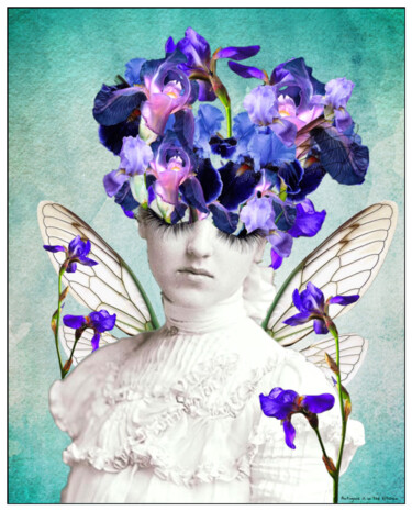 Digital Arts titled "Mademoiselle Peine" by Sandra Giguet (Antigone is in the kitchen), Original Artwork, Digital Collage