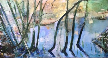 Painting titled "The Stream" by Sandra Haney, Original Artwork, Acrylic